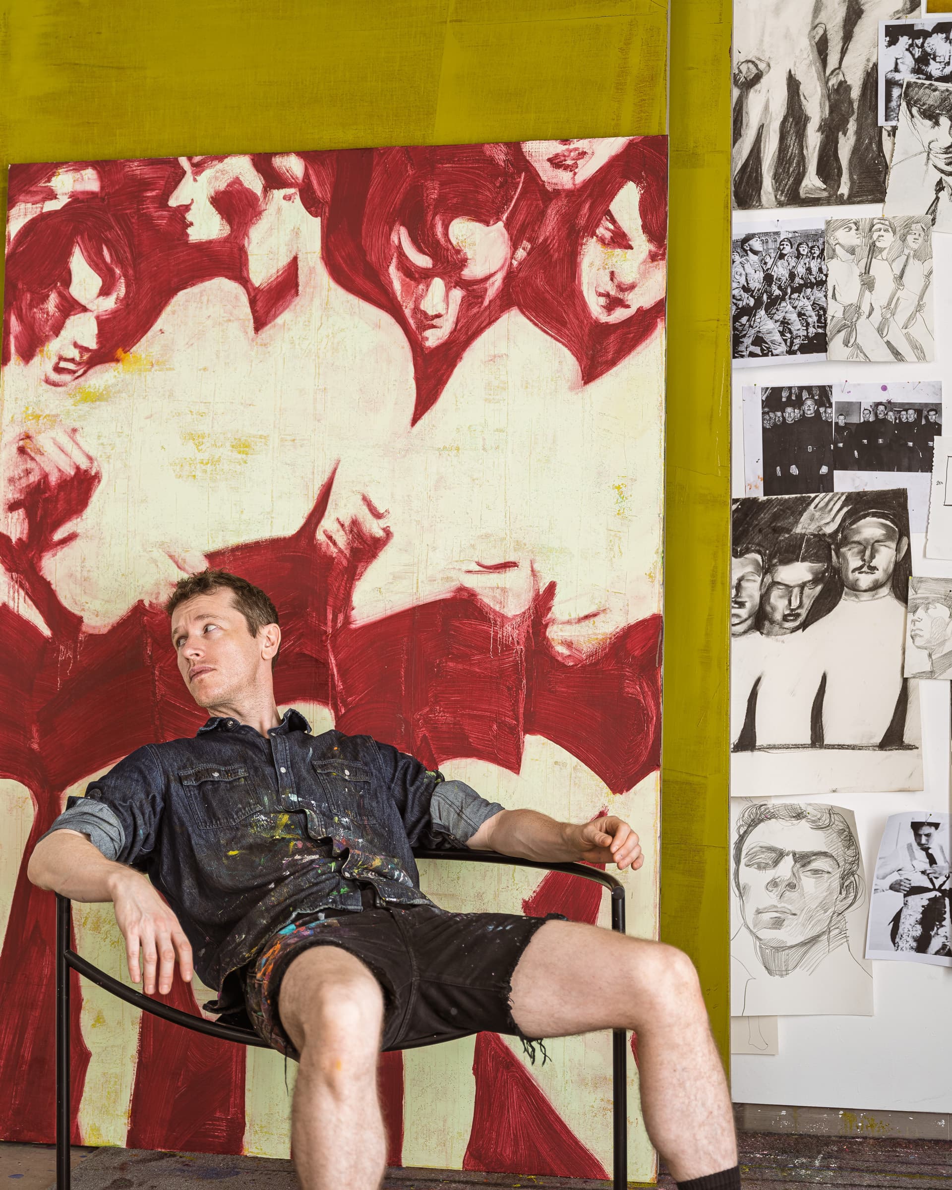 Alex Foxton Made His Name in Menswear. Now He’s Dissecting Icons of Modern Masculinity, From Bullfighters to British Royals, With Paint