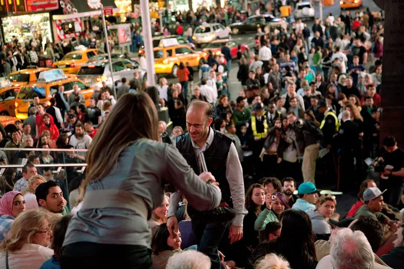 Flight, 2011. Single-channel video, running time: 30 minutes. Times Square, New York (still from performance)